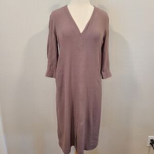 & Other Stories Mauve V-Neck Midi Dress
